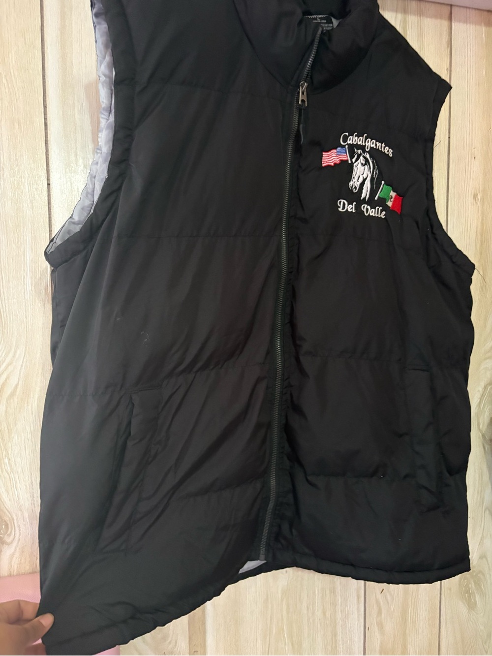 FTP Black Quilted Puffer Vest with Embroidered Crest